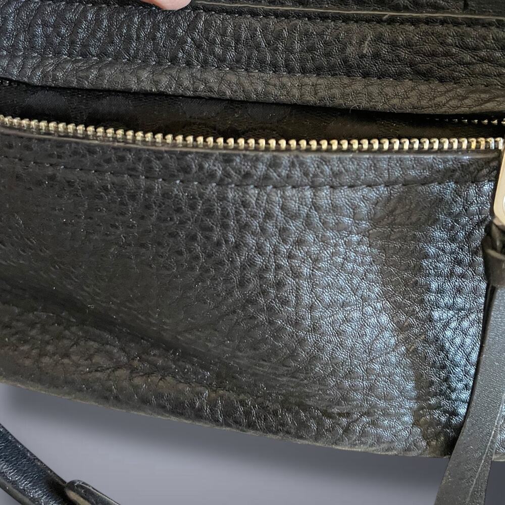 Coach Pebbled Black Leather Shoulder Bag - Picture 5 of 15
